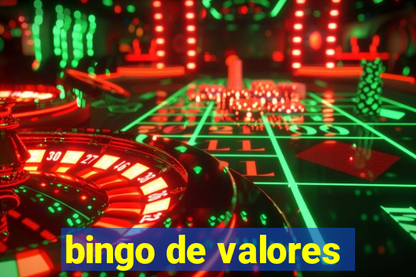 bingo de valores